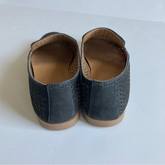 Franco Sarto Faryn Black Suede Perforated Loafer 6 - Picture 5 of 8